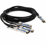 AddOn MSA and TAA Compliant 400GBase-CU QSFP-DD 400G to 4xQSFP56 100G PAM-4 Direct Attach Cable (Passive Twinax, 2m)