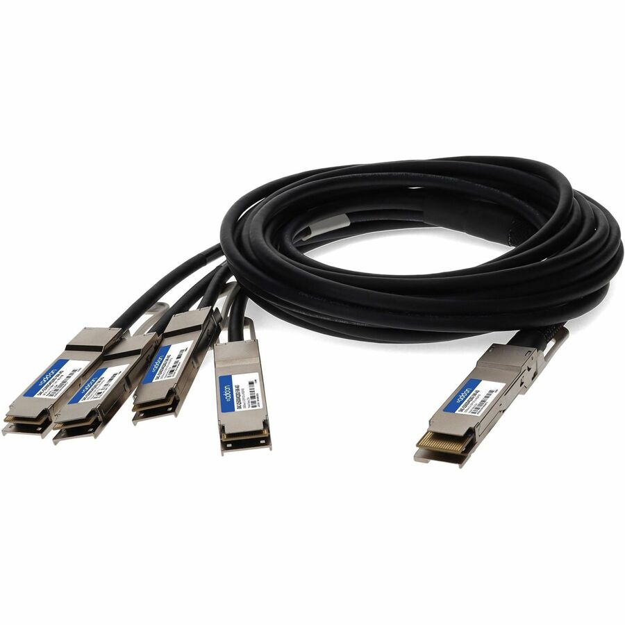 AddOn Dell DAC-Q56DD-4Q28-2-5M Compatible TAA Compliant 200GBase-CU QSFP-DD 200G to 4xQSFP28 50G NRZ Direct Attach Cable (Passive Twinax, 2.5m)