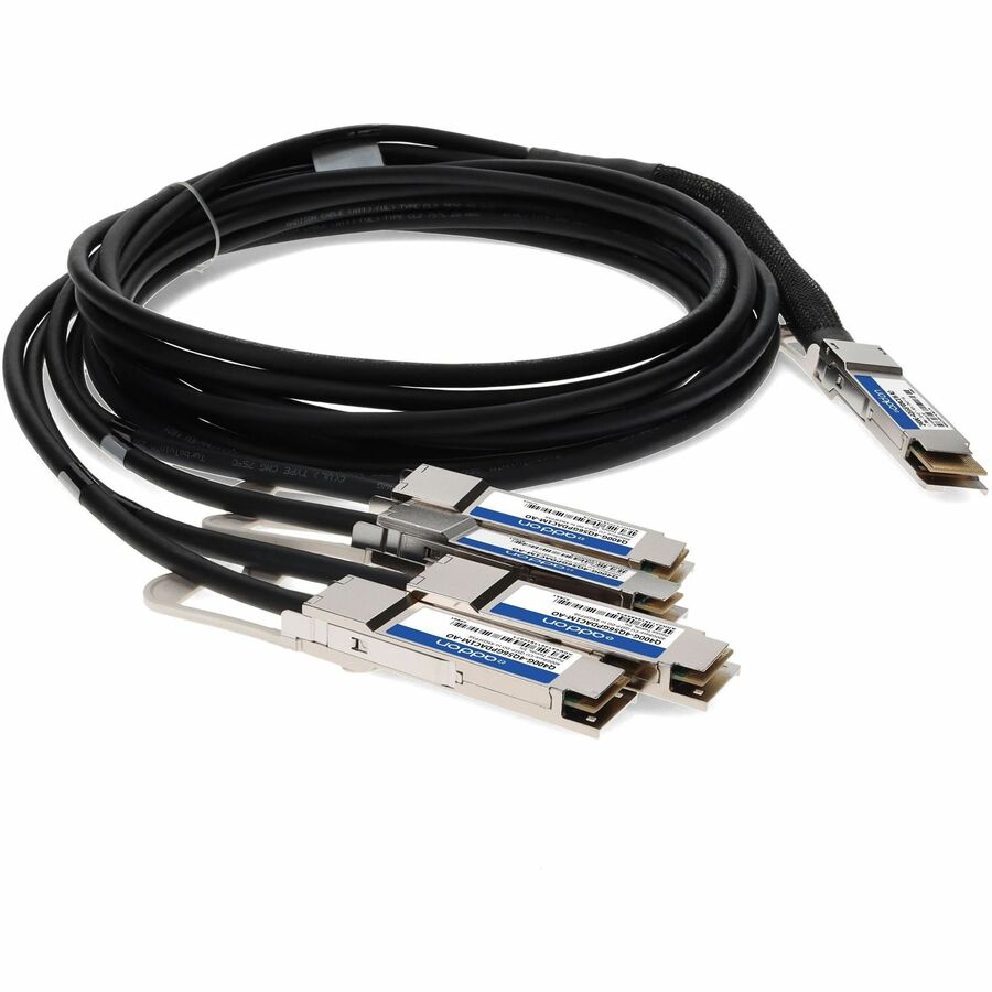 AddOn MSA and TAA Compliant 400GBase-CU QSFP-DD 400G to 4xQSFP56 100G PAM-4 Direct Attach Cable (Passive Twinax, 1m)