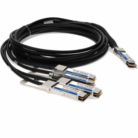 AddOn MSA and TAA Compliant 400GBase-CU QSFP-DD 400G to 4xQSFP56 100G PAM-4 Direct Attach Cable (Passive Twinax, 1m)