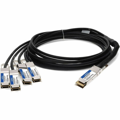 AddOn MSA and TAA Compliant 400GBase-CU QSFP-DD 400G to 4xQSFP56 100G PAM-4 Direct Attach Cable (Passive Twinax, 1m)