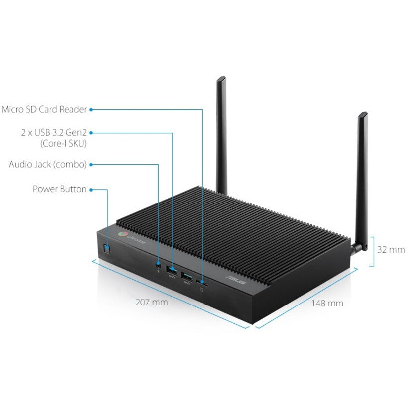 Asus Chromebox CHROMEBOX4-F7070U Desktop Computer - Intel Core i7 10th Gen i7-10510U - 16 GB - 256 GB SSD - Gun Metal