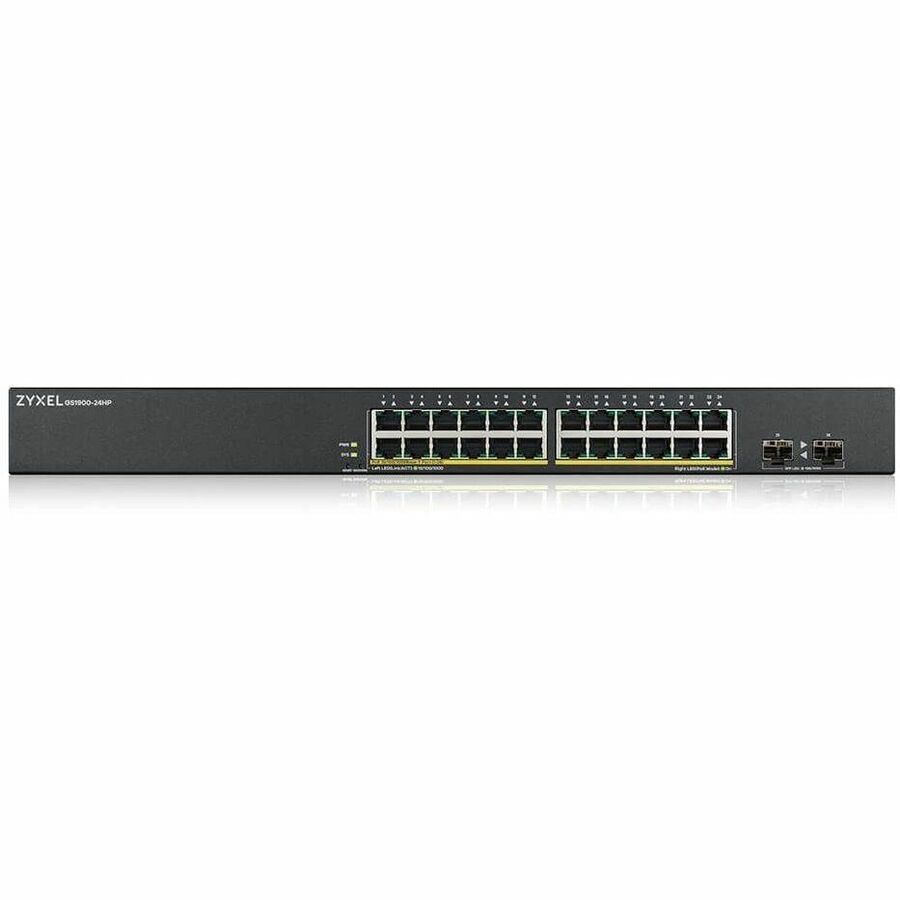 ZYXEL GS1900-24HPv2 24-Port Gigabit Smart Managed PoE Switch | 24 PoE+ Ports at 170W with 2 SFP Uplinks | TAA Compliant