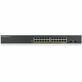 ZYXEL GS1900-24HPv2 24-Port Gigabit Smart Managed PoE Switch | 24 PoE+ Ports at 170W with 2 SFP Uplinks | TAA Compliant