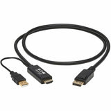 Eaton Tripp Lite Series HDMI to DisplayPort Active Adapter Cable (M/M) - 4K, USB Power, Black, 1 m (3.3 ft.)