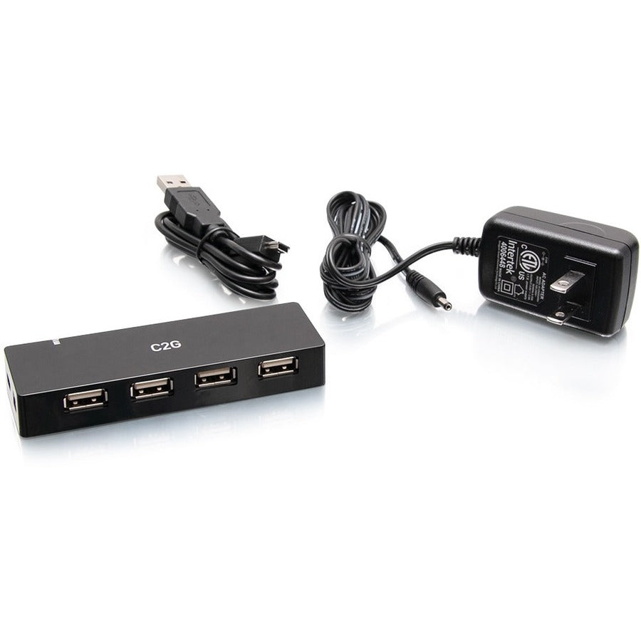 C2G 4-Port USB Hub - USB 2.0 - 5 Volts and 2 Amp Power Supply