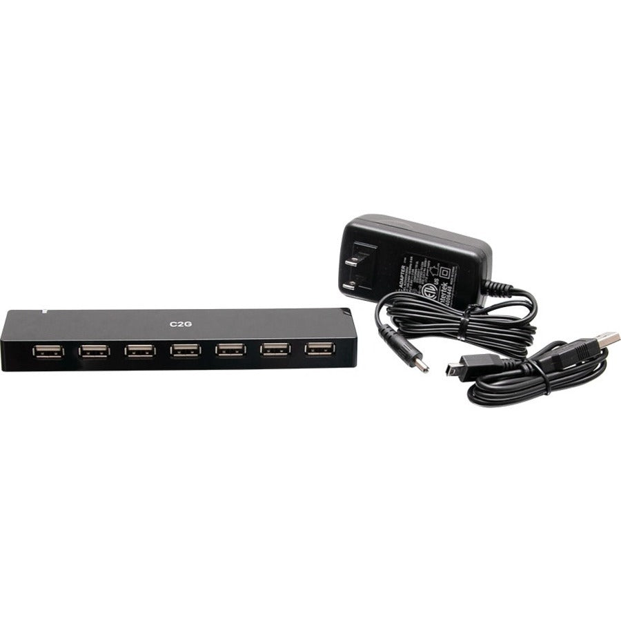 C2G 7-Port USB Hub - USB 2.0 - 5 Volts and 3 Amp Power Supply