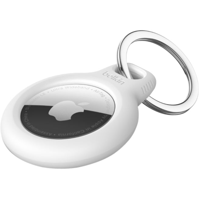 Secure Hldr KeyRing AirTag WHT
