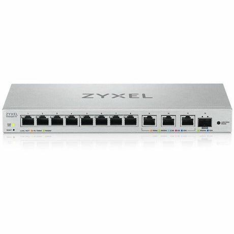 Zyxel 12-Port Multi-Gigabit Ethernet Web Managed Switch | 3 x 10G | 1 x 10G SFP+ Fiber | 8 x GbE Ports | Plug & Play | Desktop or Wall-Mount | Ethernet Splitter | Lifetime Warranty | XGS1250-12
