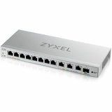 Zyxel 12-Port Multi-Gigabit Ethernet Web Managed Switch | 3 x 10G | 1 x 10G SFP+ Fiber | 8 x GbE Ports | Plug & Play | Desktop or Wall-Mount | Ethernet Splitter | Lifetime Warranty | XGS1250-12