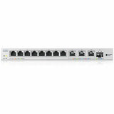 Zyxel 12-Port Multi-Gigabit Ethernet Web Managed Switch | 3 x 10G | 1 x 10G SFP+ Fiber | 8 x GbE Ports | Plug & Play | Desktop or Wall-Mount | Ethernet Splitter | Lifetime Warranty | XGS1250-12