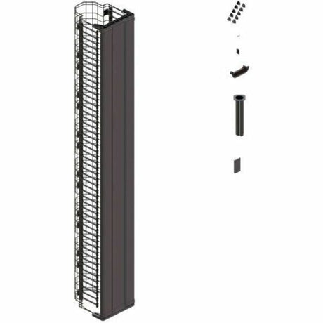 Ortronics MM20 Vertical Cable Manager with Door, 12" Wide, for 8 ft (51U) Rack, Black