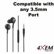 4XEM 3.5mm AKG Earphones with Mic and Volume Control (Black)