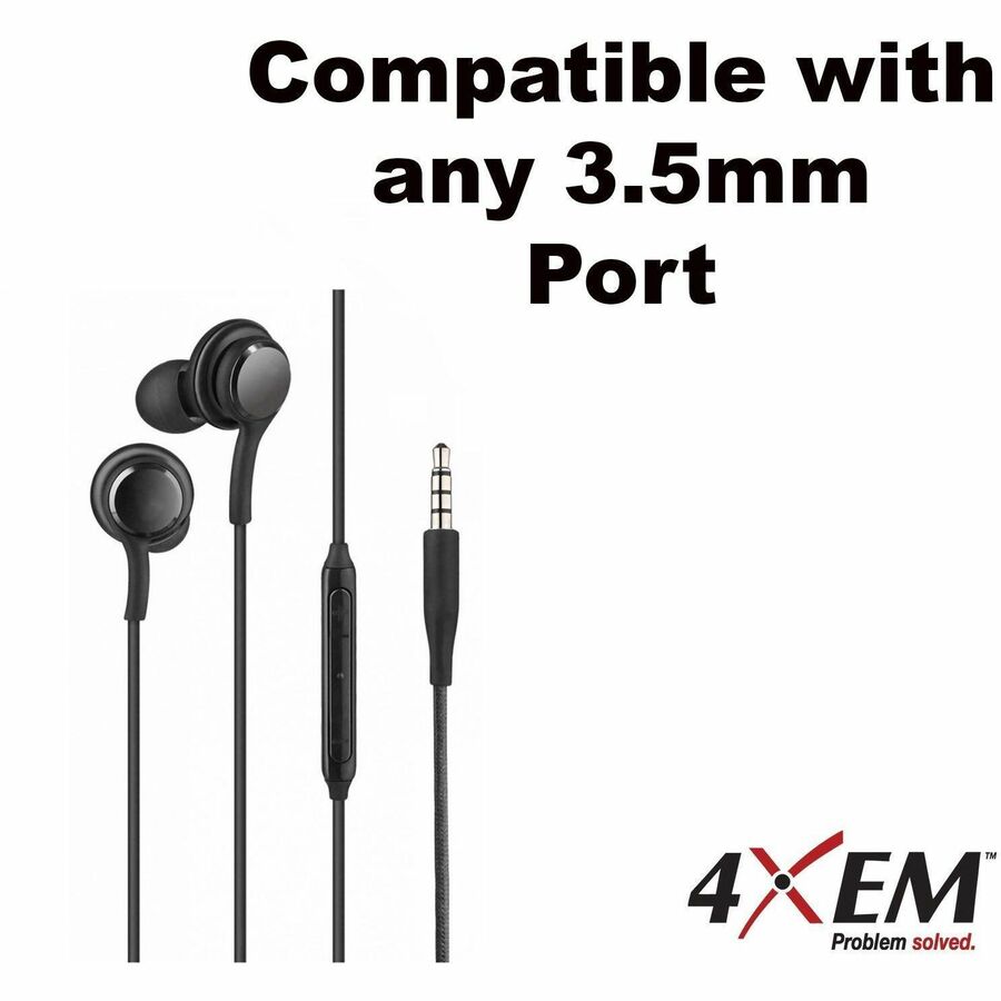 4XEM 3.5mm AKG Earphones with Mic and Volume Control (Black)