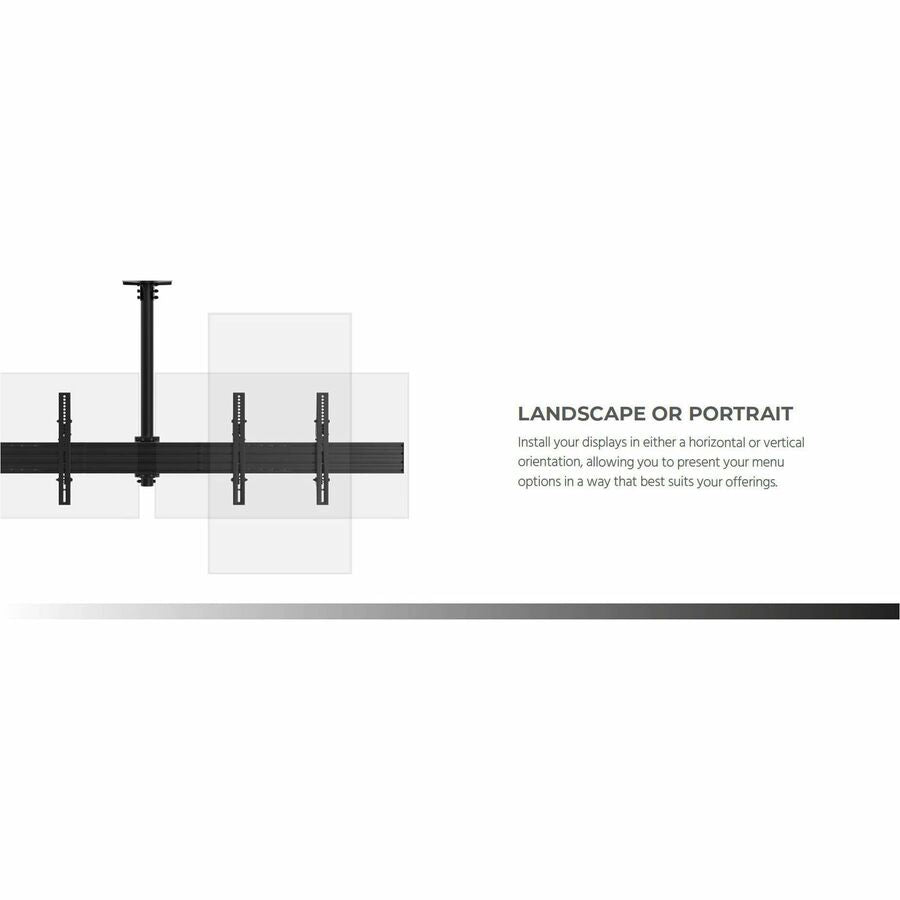 Monoprice Commercial 39662 Ceiling Mount for Menu Board, Digital Signage Display - Black - Landscape/Portrait
