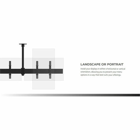 Monoprice Commercial 39662 Ceiling Mount for Menu Board, Digital Signage Display - Black - Landscape/Portrait
