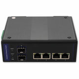 AddOn 4 10/100Base-TX(RJ-45) to 2 Open SFP port Industrial Media Converter Switch