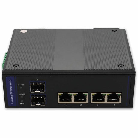 AddOn 4 10/100Base-TX(RJ-45) to 2 Open SFP port Industrial Media Converter Switch