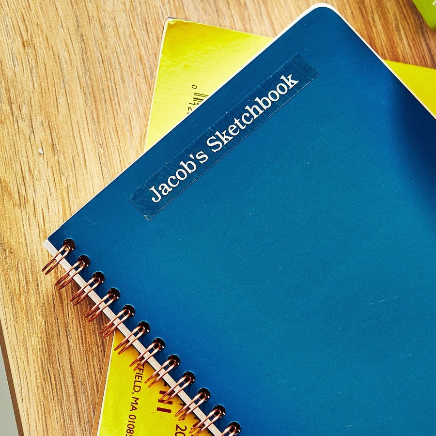 BLUE PRINT ON WHITE LABEL TAPE