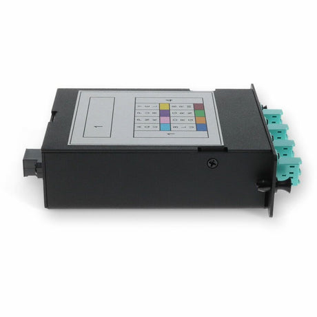 AddOn 4-Bay Cassette 12-Fiber MPO In, 4 LC Duplex Out, Multi-mode Duplex OM4