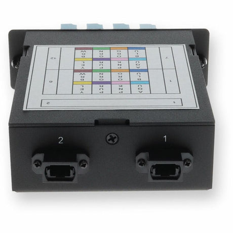 AddOn 4-Bay Cassette 2x 12-Fiber MPO In, 8 LC Duplex Out, Single-mode Duplex OS2
