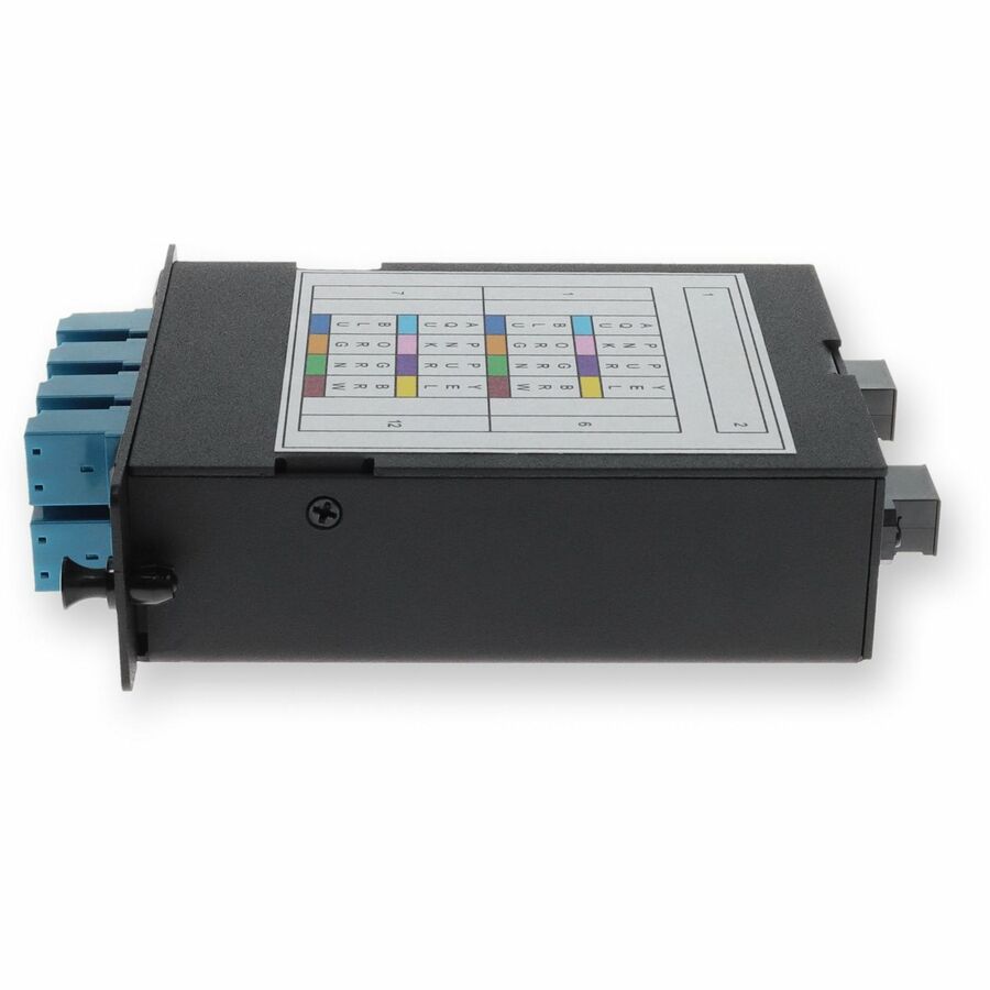 AddOn 4-Bay Cassette 2x 12-Fiber MPO In, 8 LC Duplex Out, Single-mode Duplex OS2