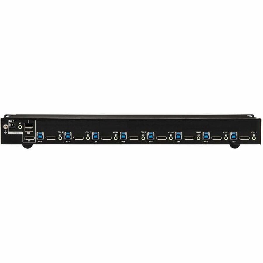 Eaton Tripp Lite Series 8-Port DisplayPort/USB KVM Switch with Audio/Video and USB Peripheral Sharing, 4K 60 Hz, 1U Rack-Mount, TAA