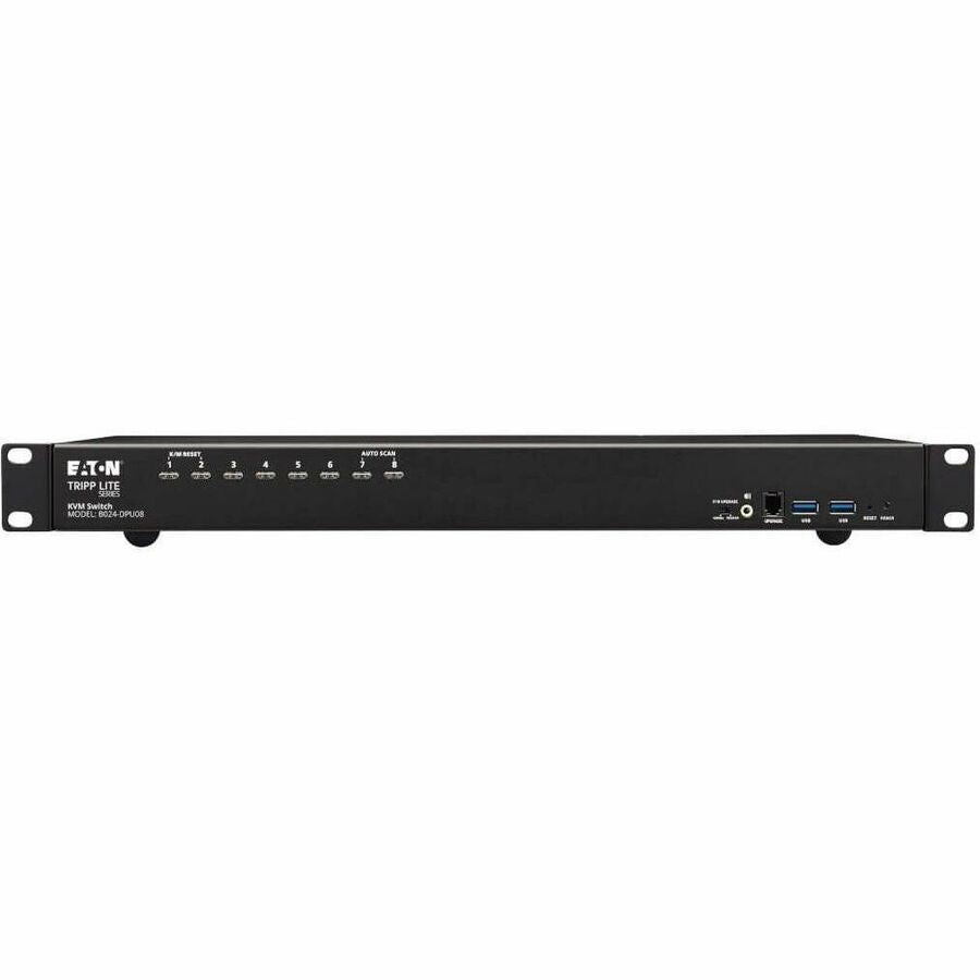 Eaton Tripp Lite Series 8-Port DisplayPort/USB KVM Switch with Audio/Video and USB Peripheral Sharing, 4K 60 Hz, 1U Rack-Mount, TAA