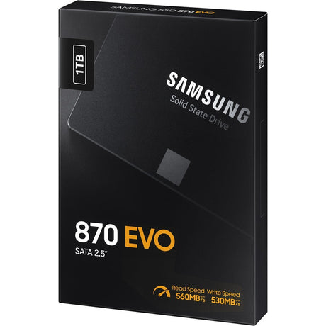 Samsung 870 EVO MZ-77E1T0BW 1 TB Solid State Drive - 2.5" Internal - SATA (SATA/600) - Black