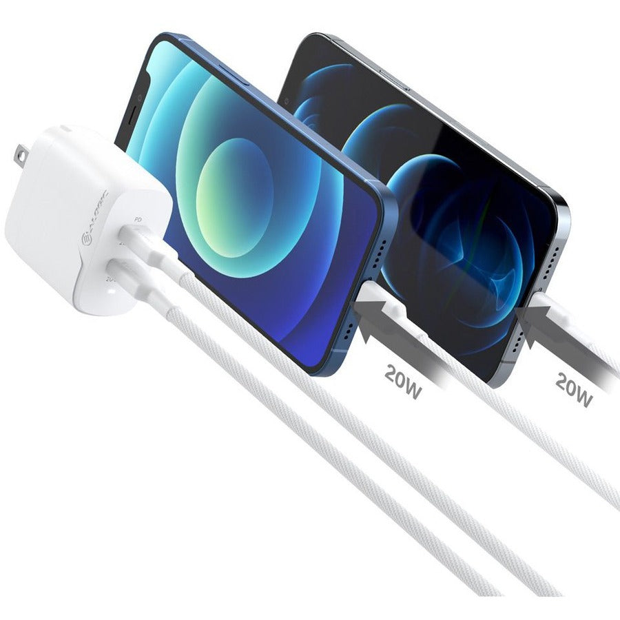 ALOGIC 2X40 Rapid Power 40W GaN Charger - USB-C (20W) + USB-C (20W)