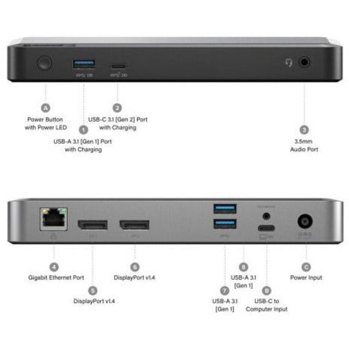 Alogic MX2 USB-C Dual Display DP Alt. Mode Docking Station - With 65W Power Delivery