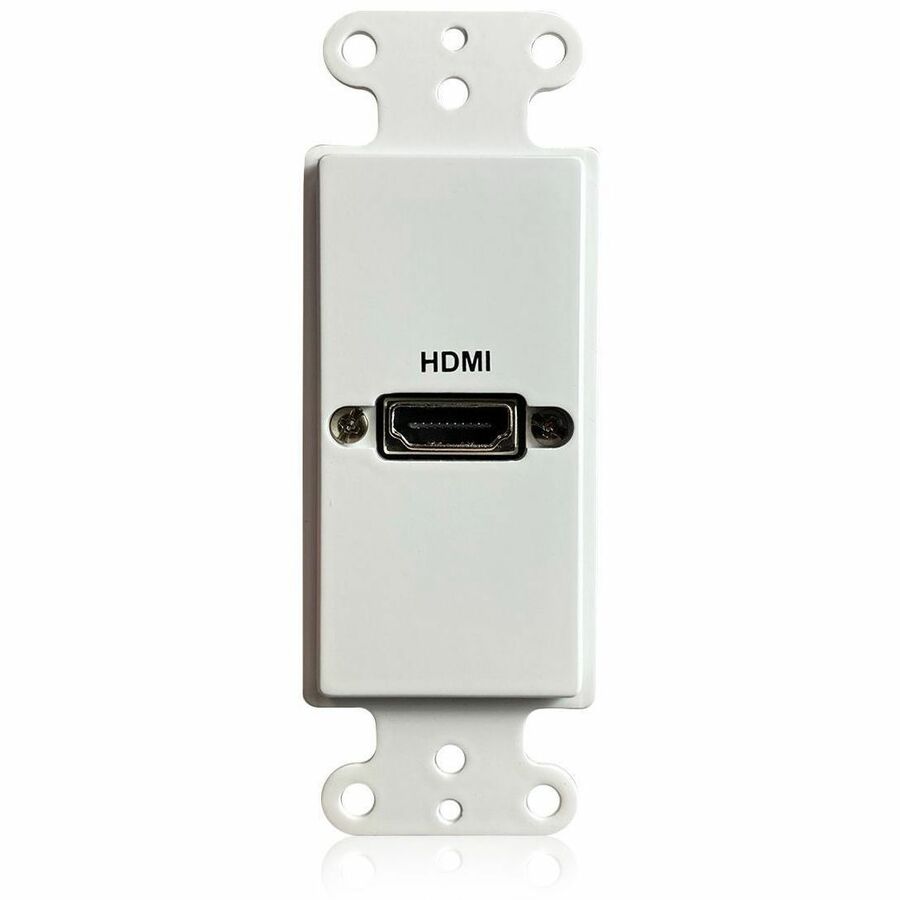 Comprehensive HDMI Pass-Through Single Gang Decorative Wall Plate with Pigtail - White