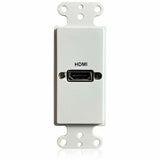 Comprehensive HDMI Pass-Through Single Gang Decorative Wall Plate with Pigtail - White