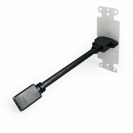 Comprehensive HDMI Pass-Through Single Gang Decorative Wall Plate with Pigtail - White