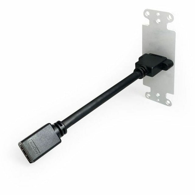 Comprehensive HDMI Pass-Through Single Gang Decorative Wall Plate with Pigtail - White