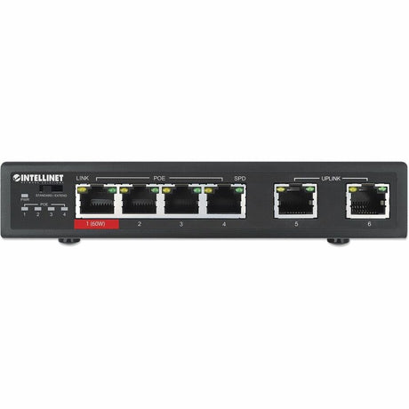 Intellinet 6-Port Fast Ethernet Switch with 4 PoE Ports (1 x High-Power PoE)