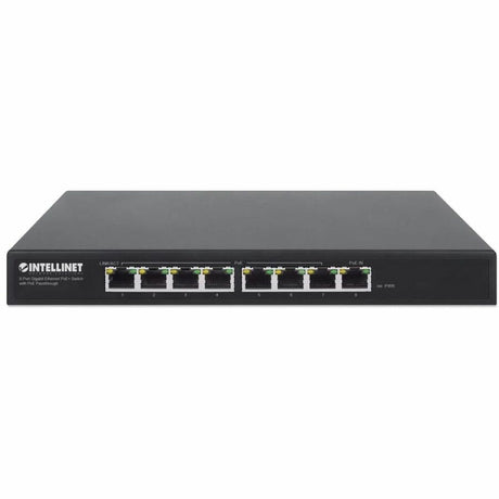 Intellinet PoE-Powered 8-Port Gigabit Ethernet PoE+ Switch with PoE Passthrough