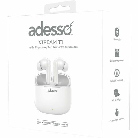 Adesso Xtream T1 Bluetooth Wireless Earbuds and Built-in Microphone