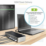 StarTech.com USB-C Dock, 4K 60Hz Quad Monitor DisplayPort & HDMI, Universal USB C Docking Station, 100W Power Delivery, USB Hub 1C/3A, GbE