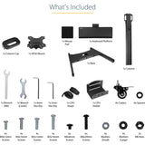 StarTech.com Mobile Standing Workstation with Monitor Mount, CPU/PC Holder, Height Adjustable Desktop Computer Cart, Standing Workstation