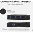 7 Port USB Charging Hub for Laptops with USB-C or USB 3.0