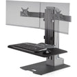 HAT Winston-E Sit-Stand Dual Monitor Mount w/ Compact Worksurface