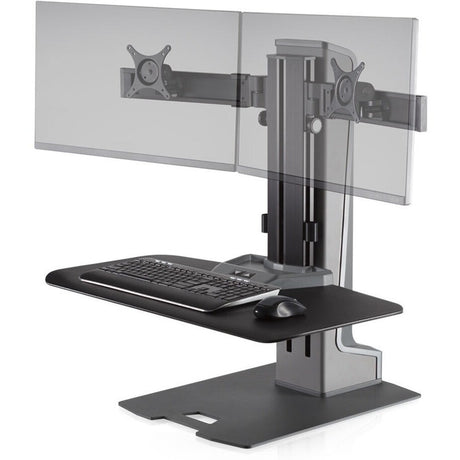 HAT Winston-E Sit-Stand Dual Monitor Mount w/ Compact Worksurface