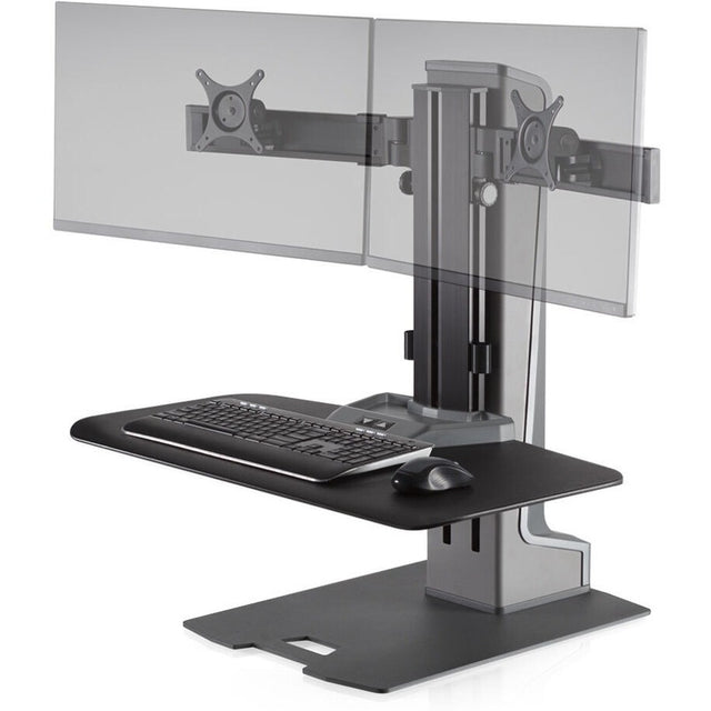 HAT Winston-E Sit-Stand Dual Monitor Mount w/ Compact Worksurface