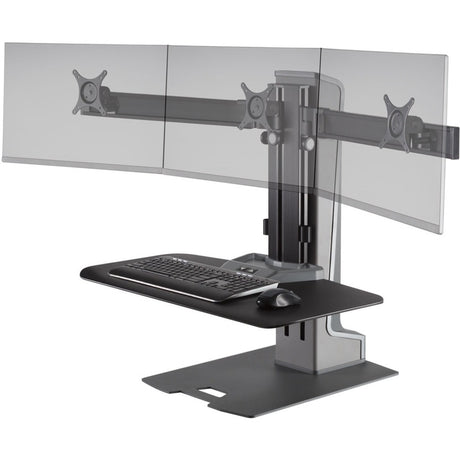 HAT Winston-E Sit-Stand Triple Monitor Mount w/ Compact Worksurface