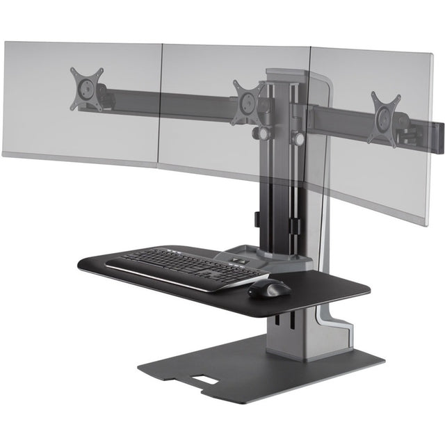 HAT Winston-E Sit-Stand Triple Monitor Mount w/ Compact Worksurface