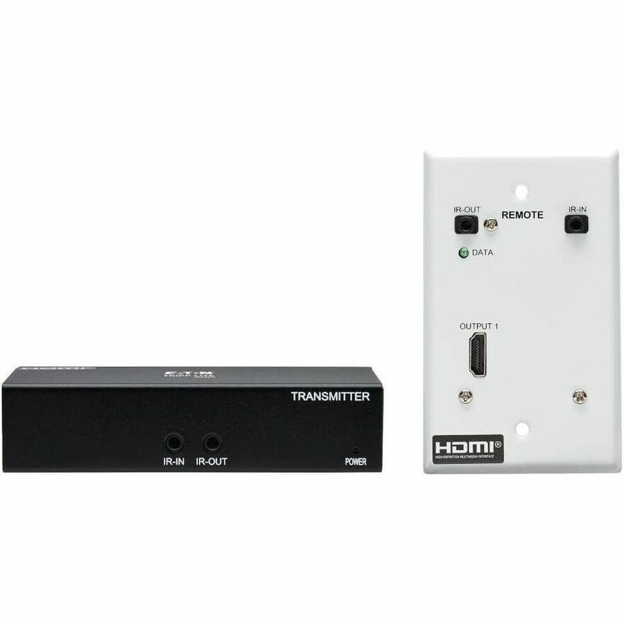Eaton Tripp Lite Series HDMI over Cat6 Extender Kit, Box Transmitter/Wall Plate Receiver, 4K 60 Hz, 4:4:4, IR, PoC, HDR, HDCP 2.2, 230 ft., TAA