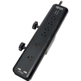 Eaton Tripp Lite Series Safe-IT 6-Outlet Surge Protector, 2 USB Charging Ports, 8 ft. Cord, 5-15P Plug, 2100 Joules, Antimicrobial Protection, Black