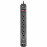 Eaton Tripp Lite Series Safe-IT 6-Outlet Surge Protector, 2 USB Charging Ports, 10 ft. Cord, 5-15P Plug, 990 Joules, Antimicrobial Protection, Black