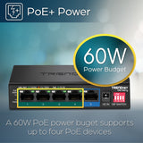 5 Port Gig PoE Plus Switch